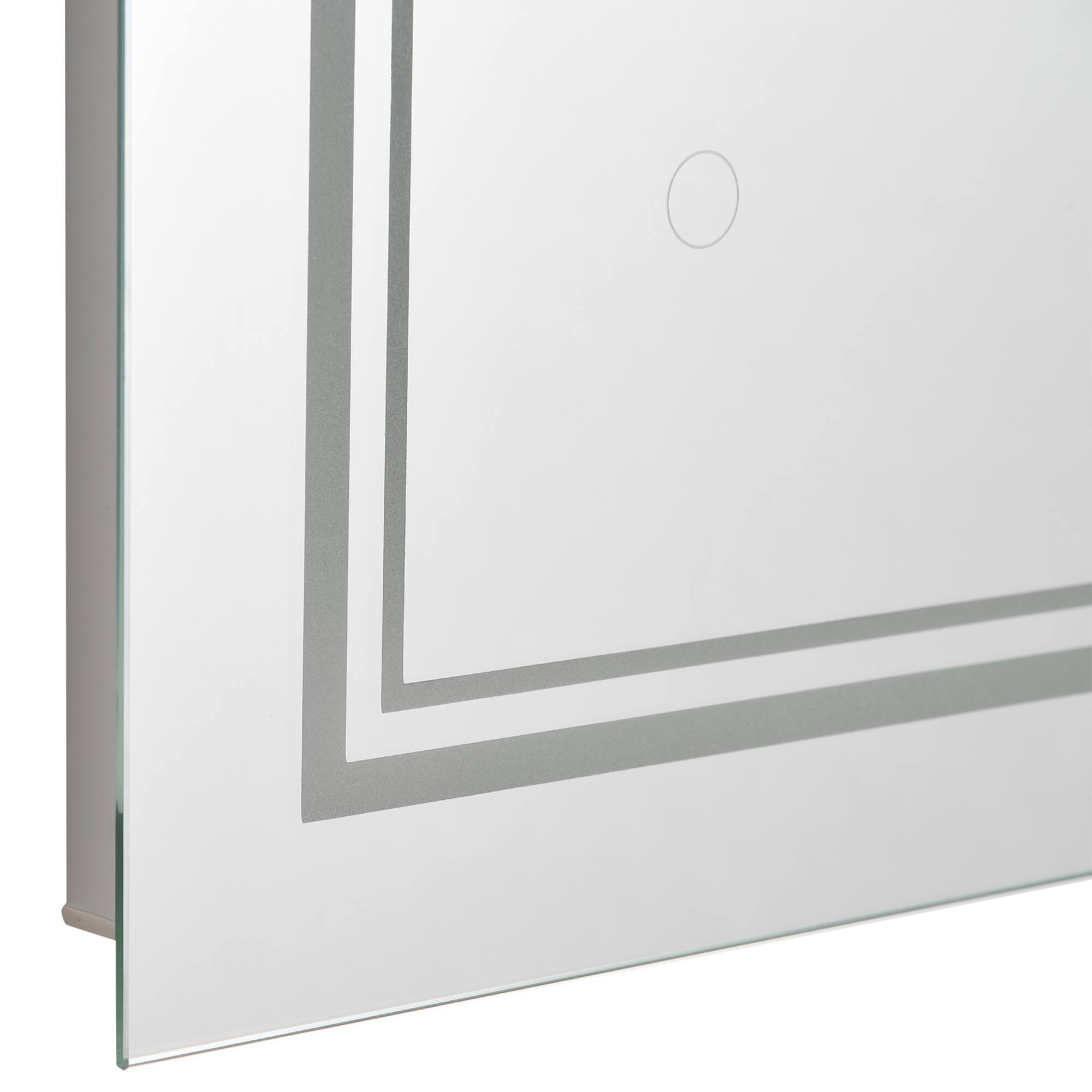 Alt View 8. Homcom - 32"x24" LED Bathroom Mirror, Lighted Vanity Mirror, Wall Mounted with Smart Touch Button, Waterproof, Plug-in.