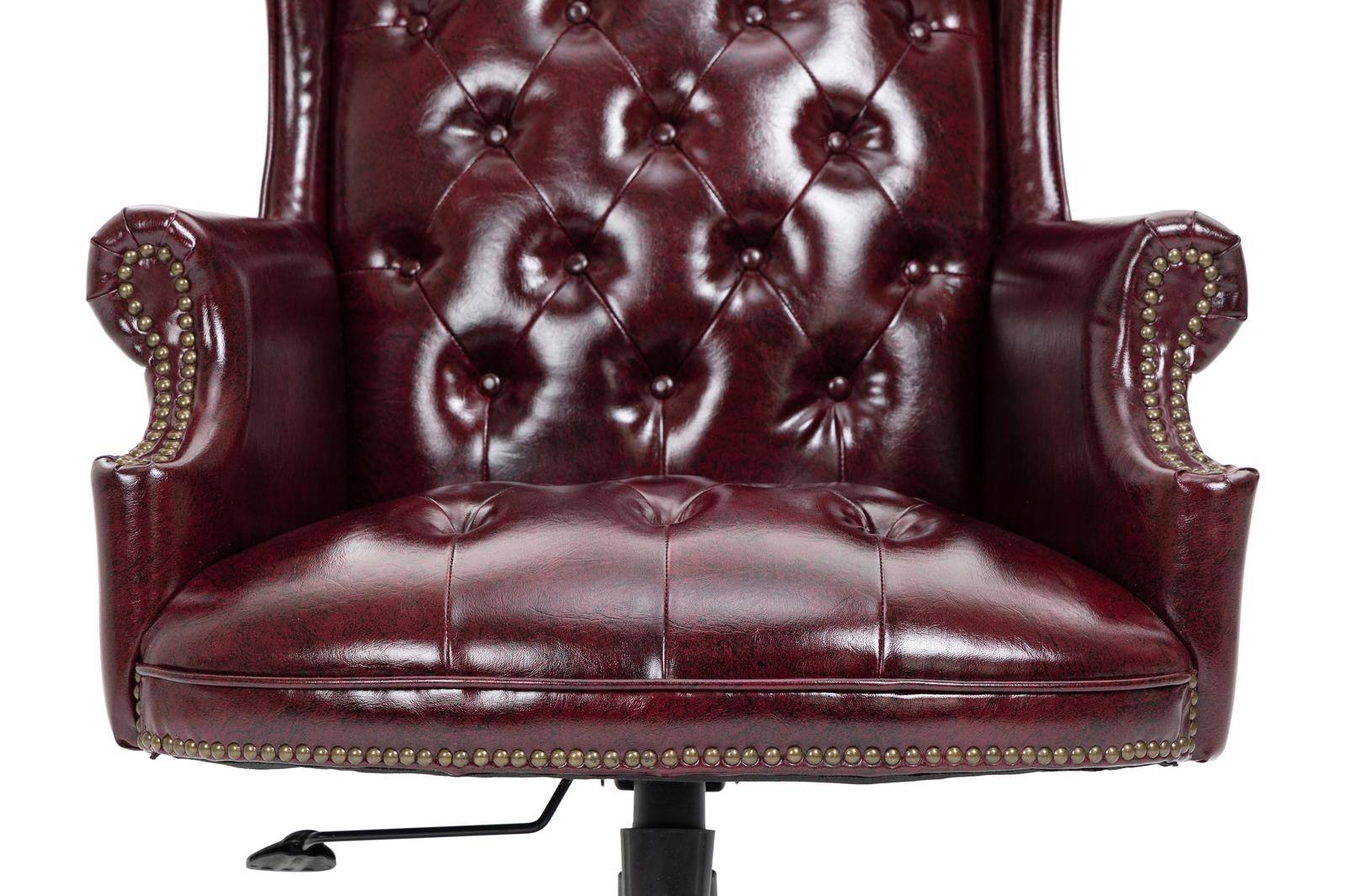 Alt View 7. Spaco - Spaco Ergonomic Executive Office Chair, High Back Reclining, Thick Padded, PU Leather, Glide Casters, for Home Office - Burgundy.