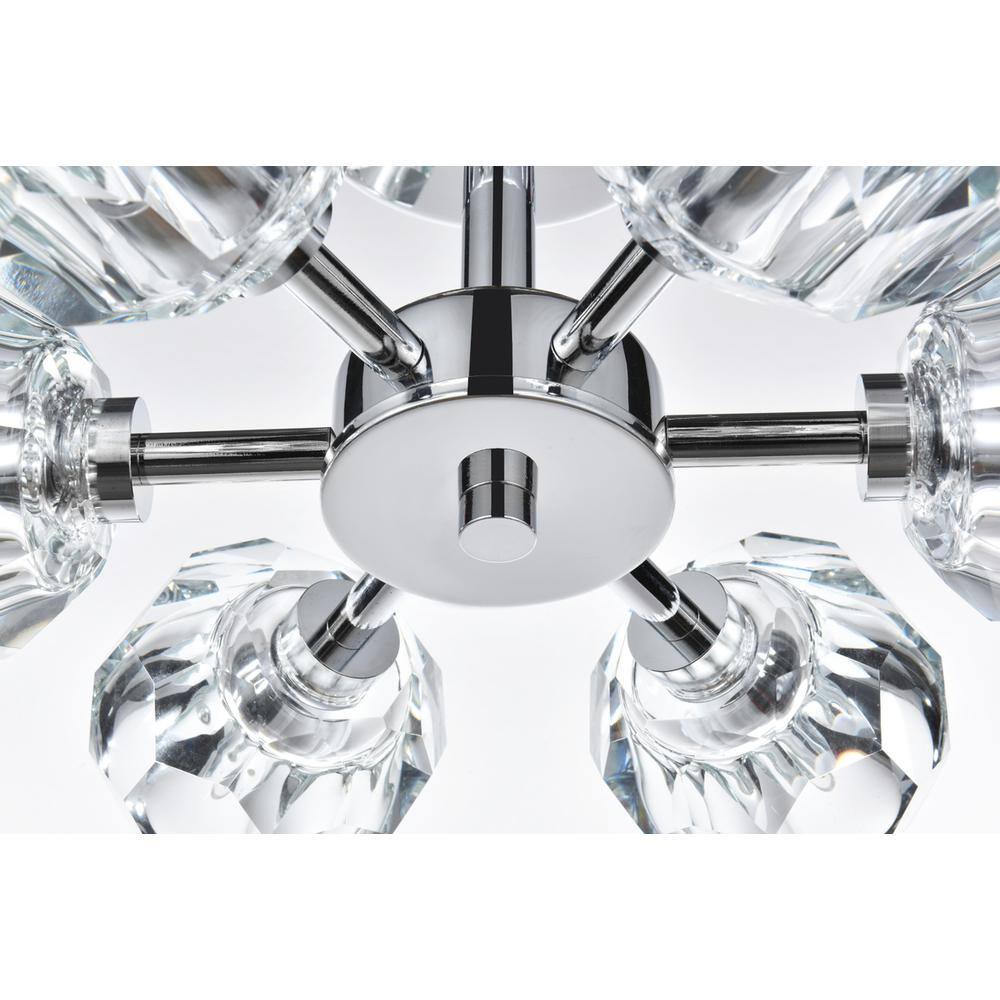 Alt View 4. Elegant Lighting - Eren 14 inch Flush Mount in Chrome - Chrome.