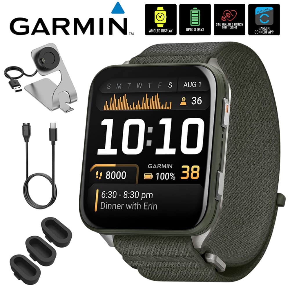 Garmin - Venu X1 Premium GPS Smartwatch, Moss Titanium + Accessories Bundle - Moss|Titanium - (2025)