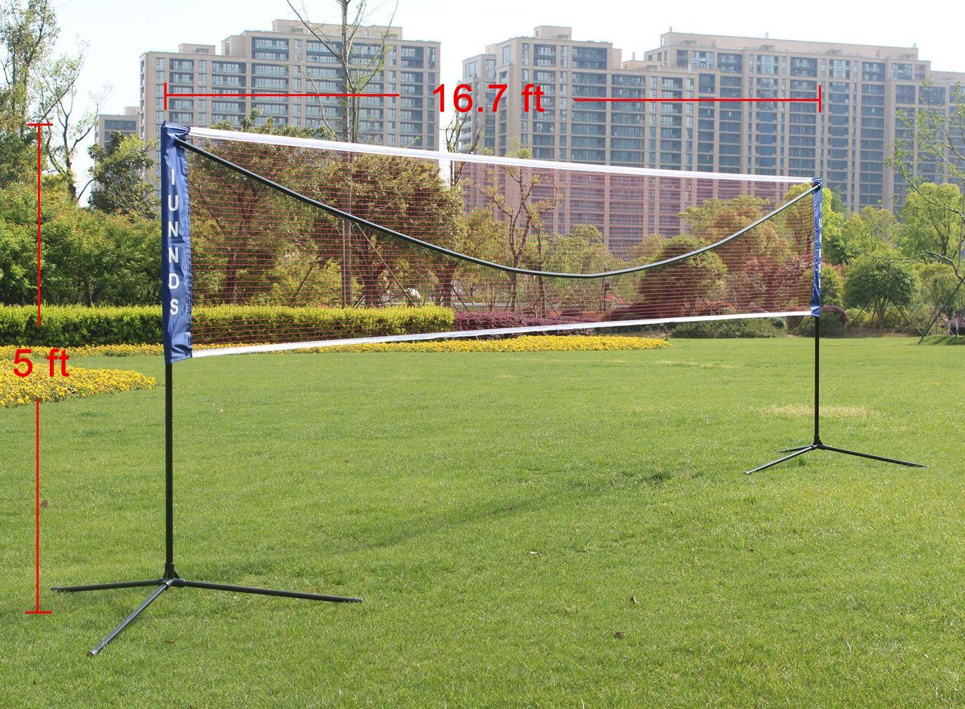 Alt View 1. Anysun - 17FT Portable Volleyball & Badminton Net System - Includes Carrying Bag & Frame. - Blue.