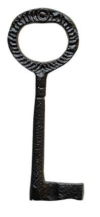 Front. BreeBe - Cast Iron Skeleton Key 3.75" - Black.