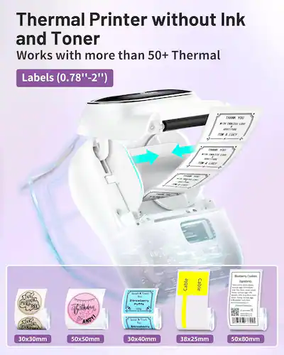 Phomemo M110 Printer Labels, 50x80mm Self-Adhesive Direct Thermal