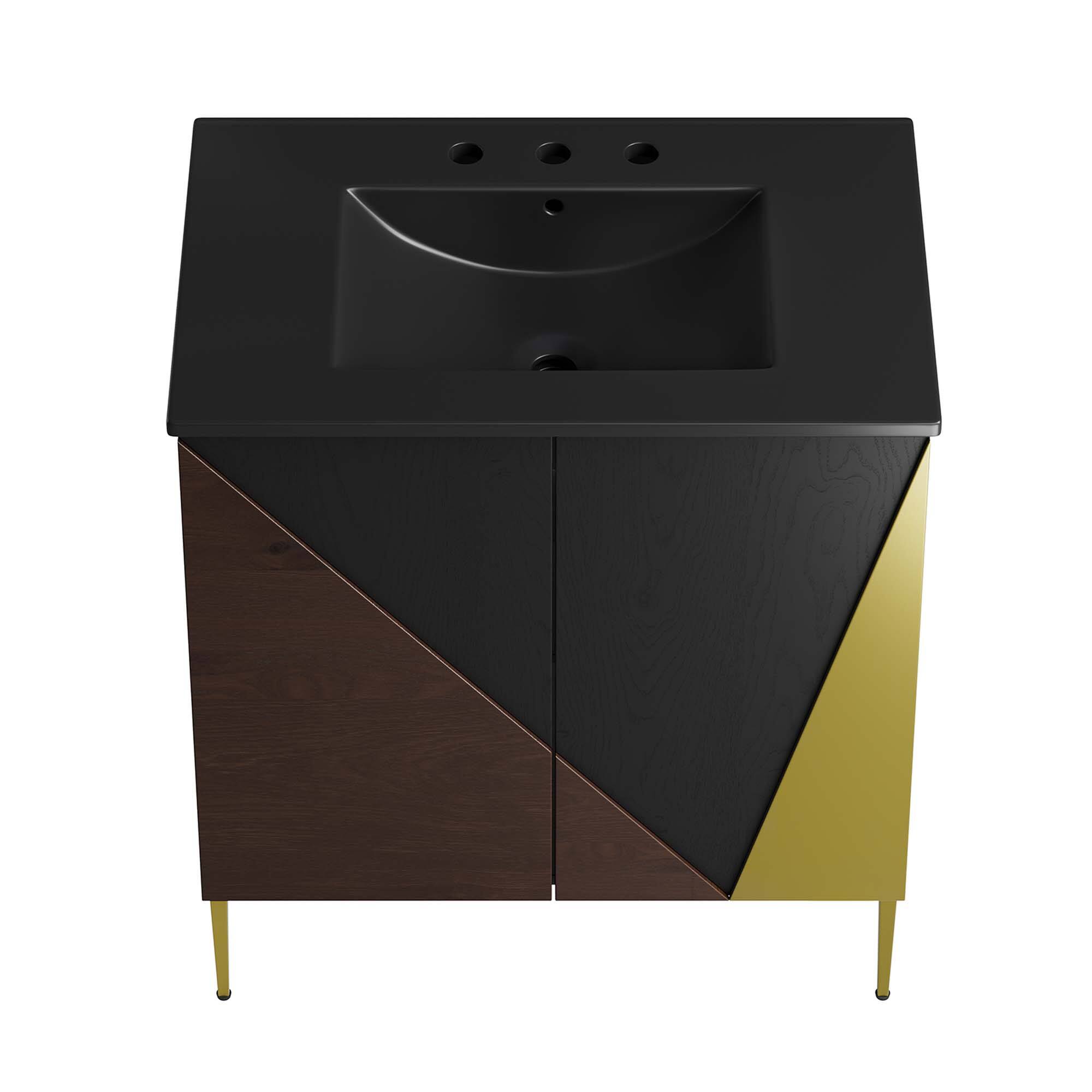 Alt View 6. Modway - Alchemist Bathroom Vanity Basin Included by Modway - Black Black.