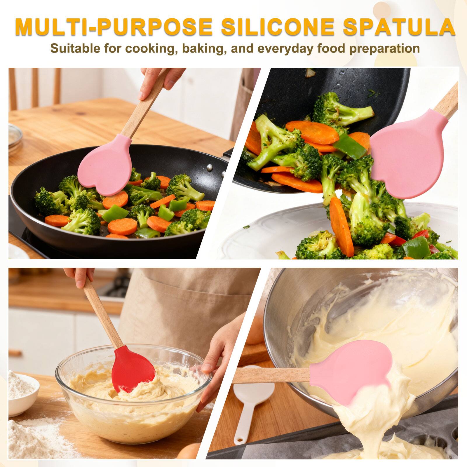 MULTI-PURPOSE SILICONE SPATULA  
Suitable for cooking, baking, and everyday food preparation