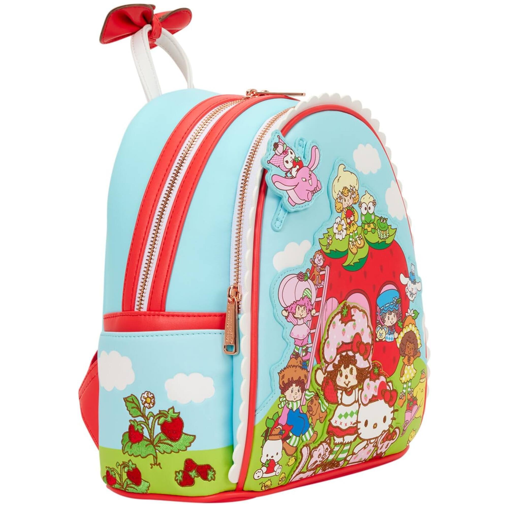 Alt View 3. LoungeFly - Loungefly Sanrio Hello Kitty & Strawberry Shortcake Mini Backpack - Multicolored.