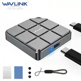 WAVLINK - USB to M.2 NVME SATA SSD Enclosure, 10Gbps USB C 3.2 Gen2 to NVMe PCIe SATA NGFF Solid State Drive Aluminum Exte - Black