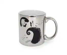 Disney - Nightmare Before Christmas Electroplate Ceramic Mug | Holds 20 Ounces - Silver