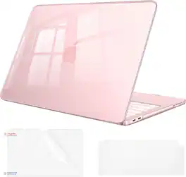 Fintie - Case with Keyboard Skin & Screen Protector for MacBook Neo 13 Inch (Model A3404, 2026 Release) Snap-On Hard Shell Cover - Crystal Blush