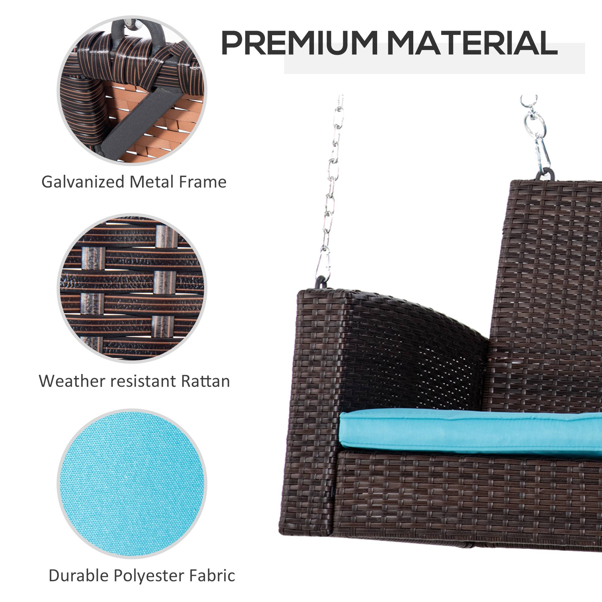 PREMIUM MATERIAL

- Galvanized Metal Frame
- Weather resistant Rattan
- Durable Polyester Fabric