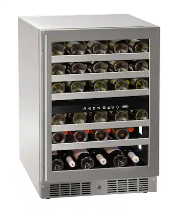 Front. Marvel - Marvel 24"W. 5.1 Cu.Ft. Built-In Dual- Zone Wine Refrigerator-Stainless Steel Frame/Glass - Stainless Steel.