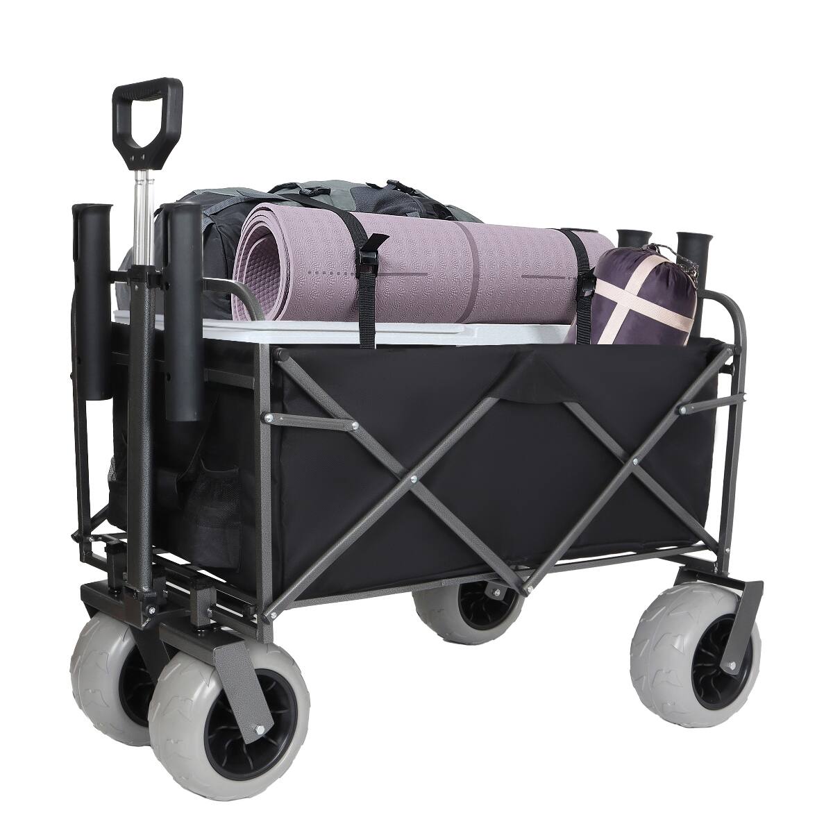 Alt View 2. Loheer - Loheer Fishing Cart with Rod Holders, Beach Wagon for Sand, 500 lb Capacity Utility Cart.