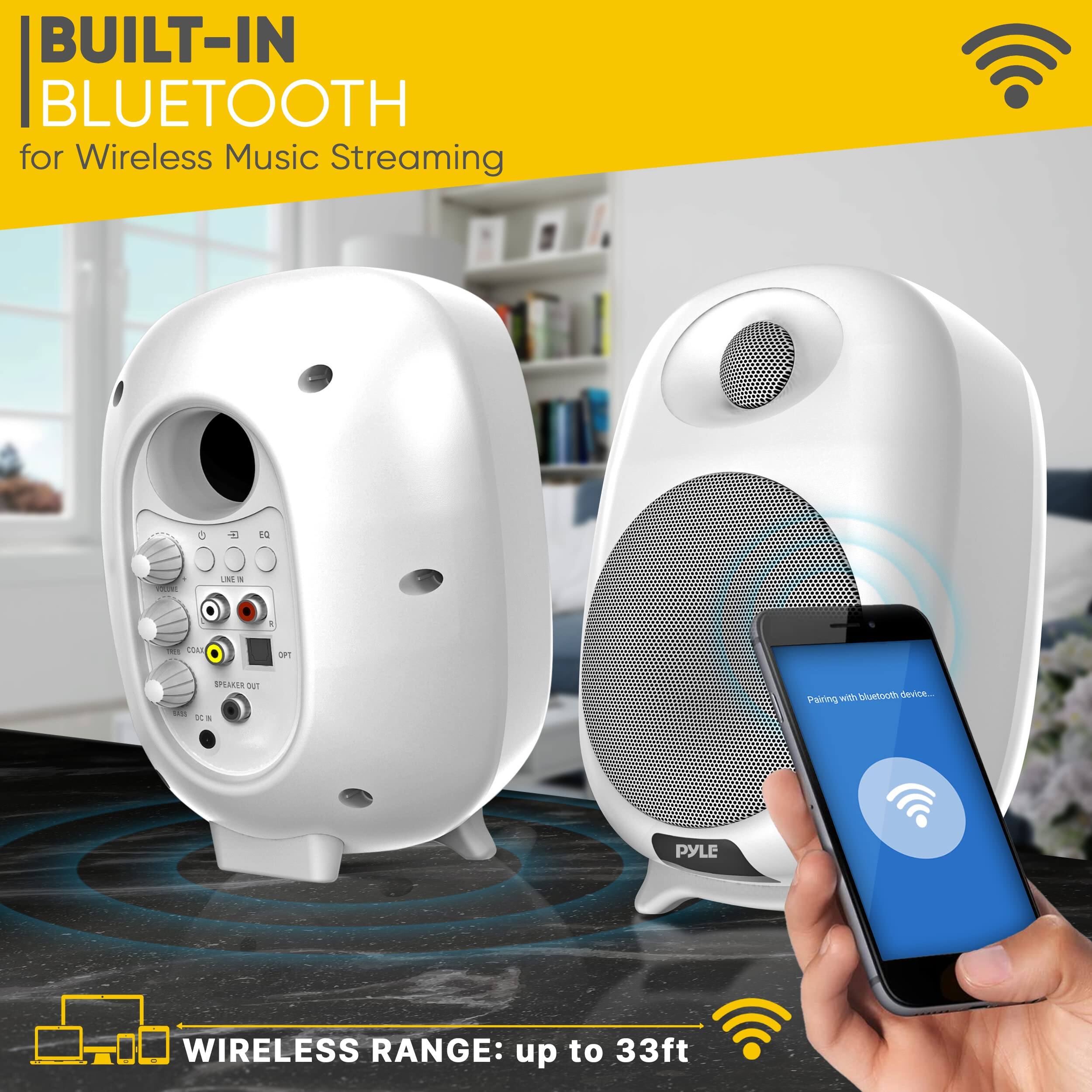 BUILT-IN BLUETOOTH for Wireless Music Streaming

Pairing

PYLE

WIRELESS RANGE: up to 33ft