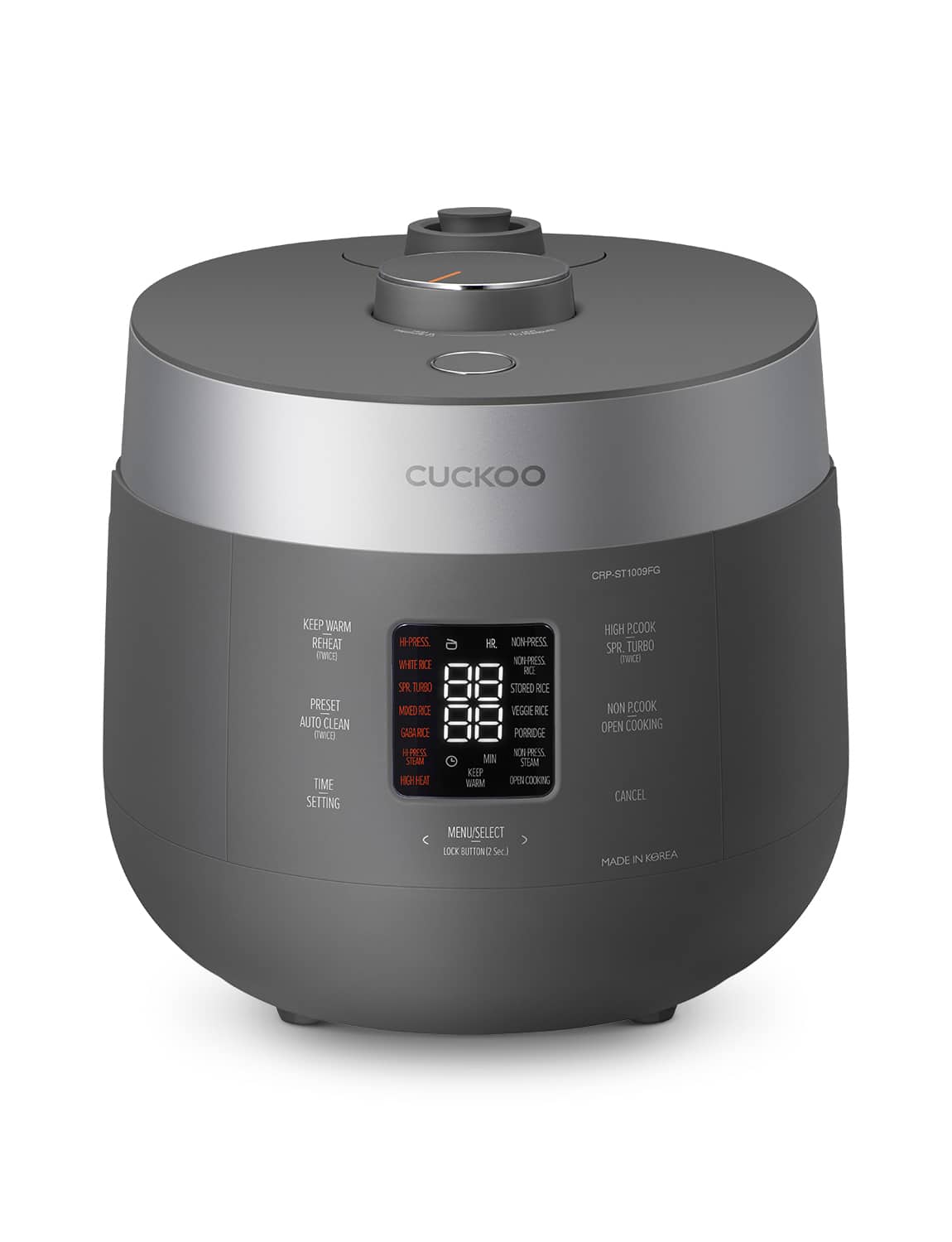 CUCKOO ELECTRONICS - CUCKOO CRP-ST1009FG 10-Cup (Uncooked) / 20-Cup (Cooked) Twin Pressure Rice Cooker & Warmer w/ Nonstick Inner Pot - Gray