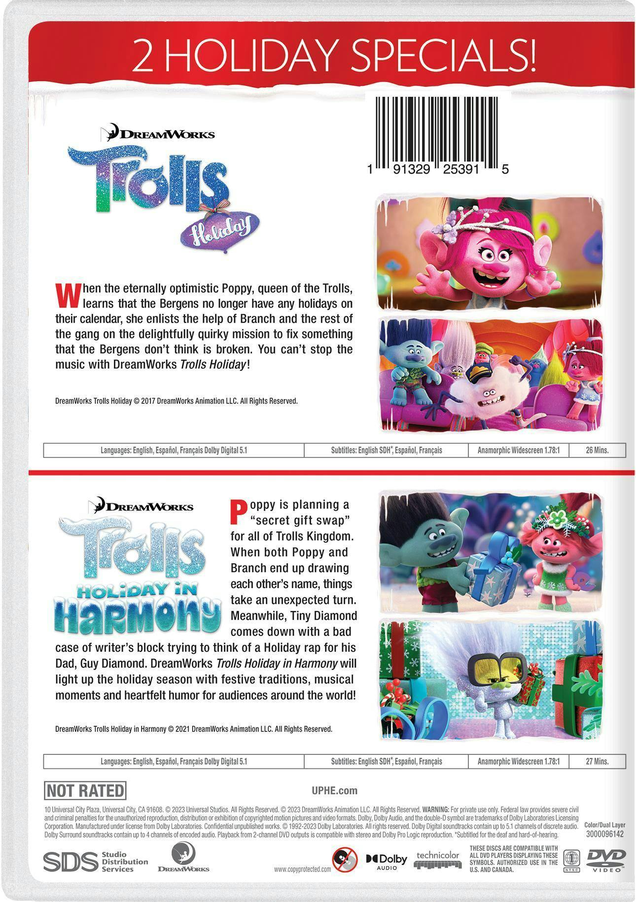 Back. Trolls: Holiday/Trolls: Holiday in Harmony [DVD].