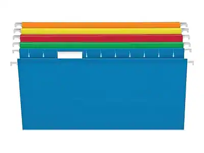 Front. Pendaflex - Box Bottom Hanging File Folders, Letter Size, 25/Box - Assorted Colors.