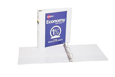 Avery Economy View Binder  
1 1/2"  
Holds 275 Sheets