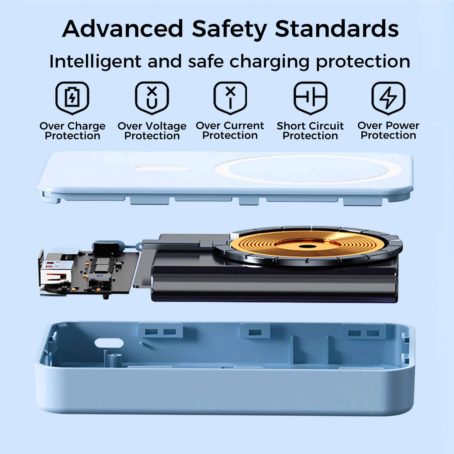 Advanced Safety Standards Intelligent and safe charging protection

Over Charge Protection
Over Voltage Protection
Over Current Protection
Short Circuit Protection
Over Power Protection
