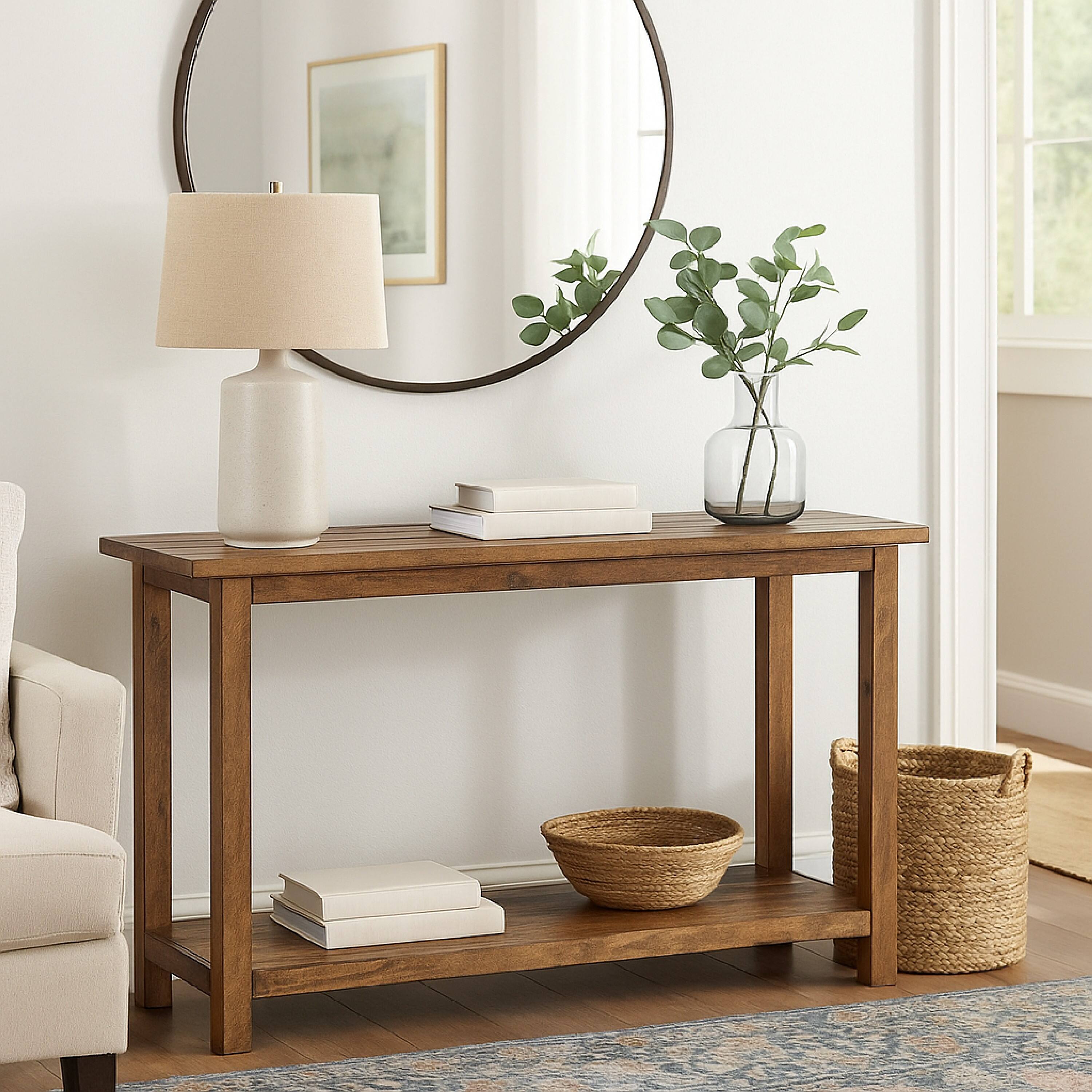 Alt View 5. Manhattan Lane - Ayne Console Table, 1 Shelf, Wood Frame, 47 Inch - Brown.