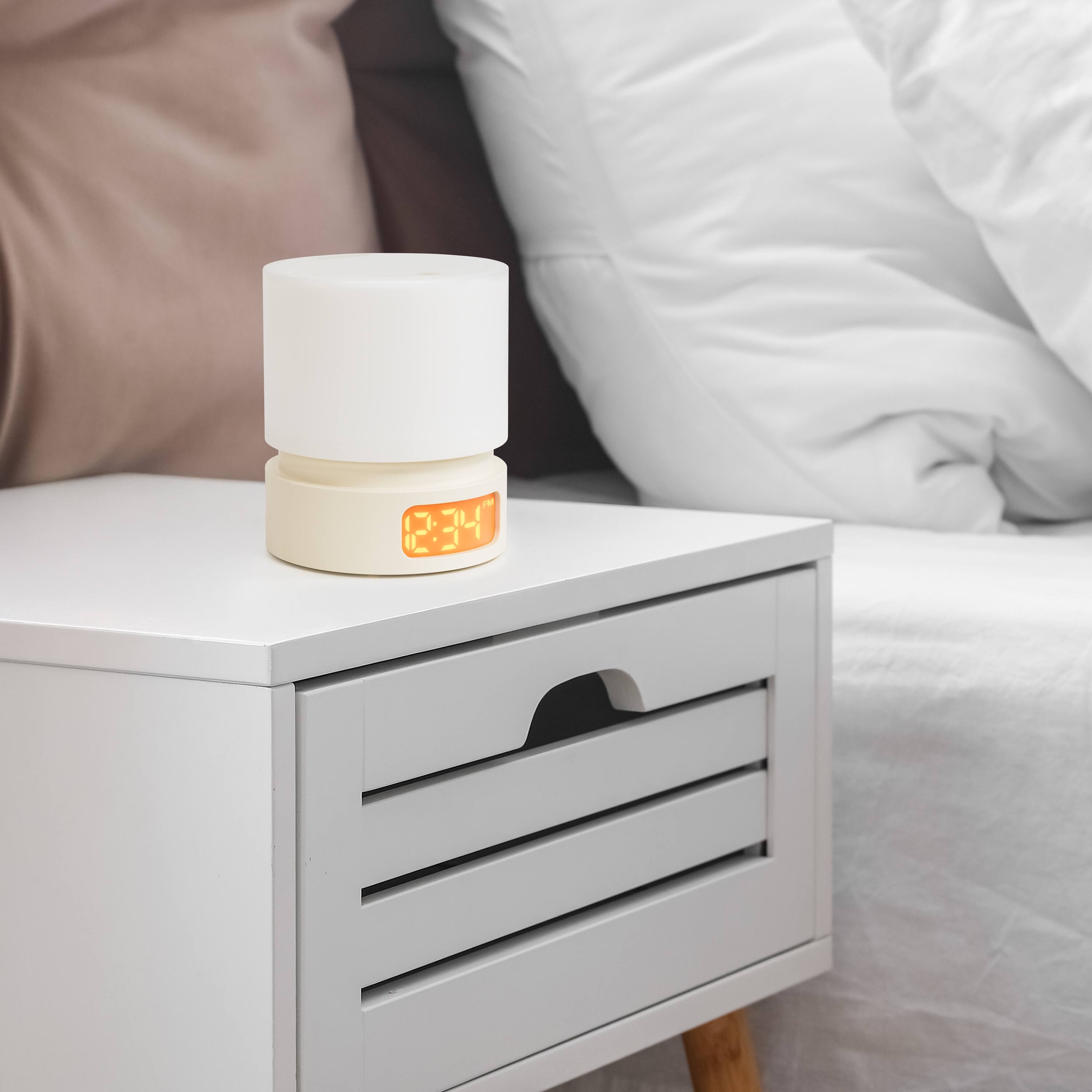 Alt View 2. La Crosse Technology - Nikko Light Assist Digital Alarm Clock - White.