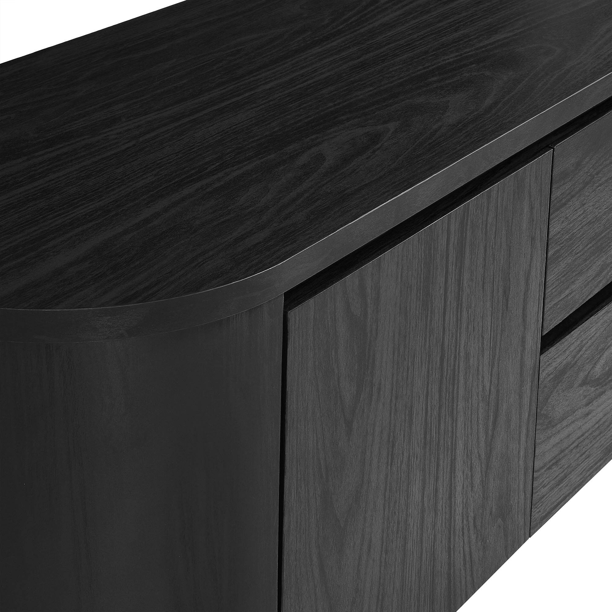 Alt View 5. Modway - Duval 71 Inch Oval TV Cabinet by Modway - Black.
