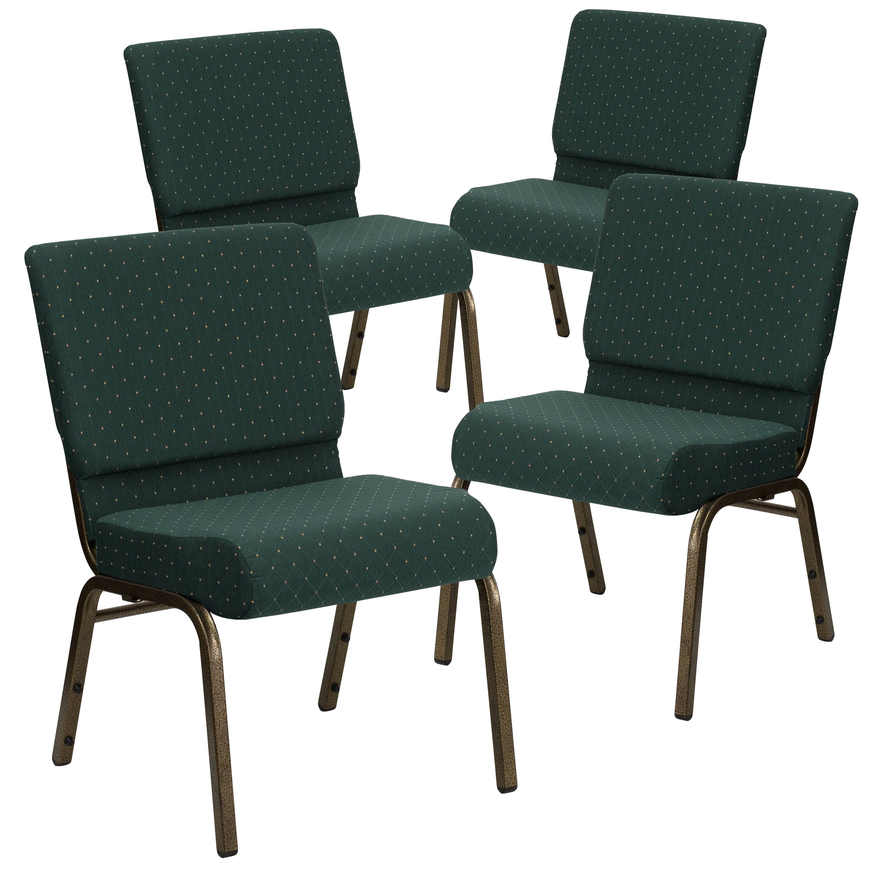 Hunter Green Dot Patterned Fabric/Gold Vein Frame