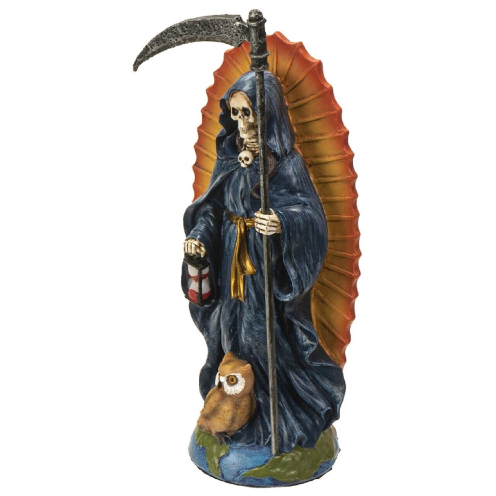 Back. Pacific Trading - Santa Muerte Blue Gown Figurine Death 7 Inch.