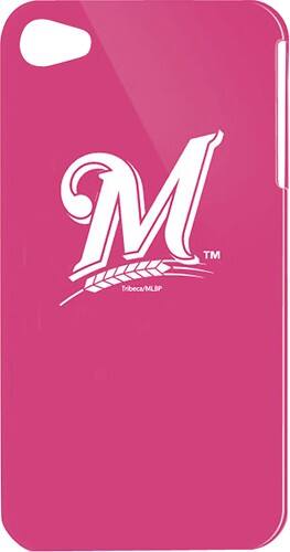 Front Standard. Tribeca - Milwaukee Brewers Hard Shell Case for Apple® iPhone® 4 - Pink.