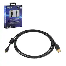 Front. PowerA - USB Charge Cable for PlayStation 4 - Black.