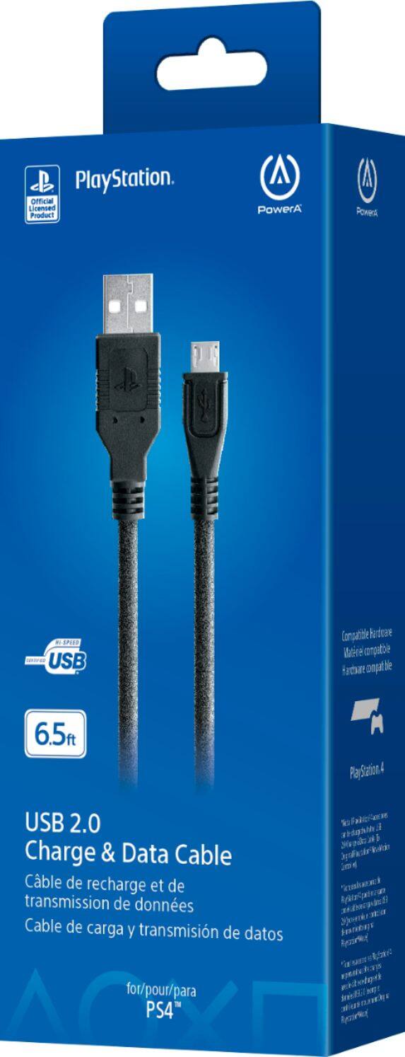 Alt View 17. PowerA - USB Charge Cable for PlayStation 4 - Black.