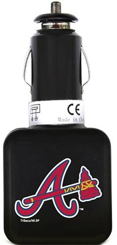 Front Standard. Tribeca - Atlanta Braves Twin USB Car Charger - Black.