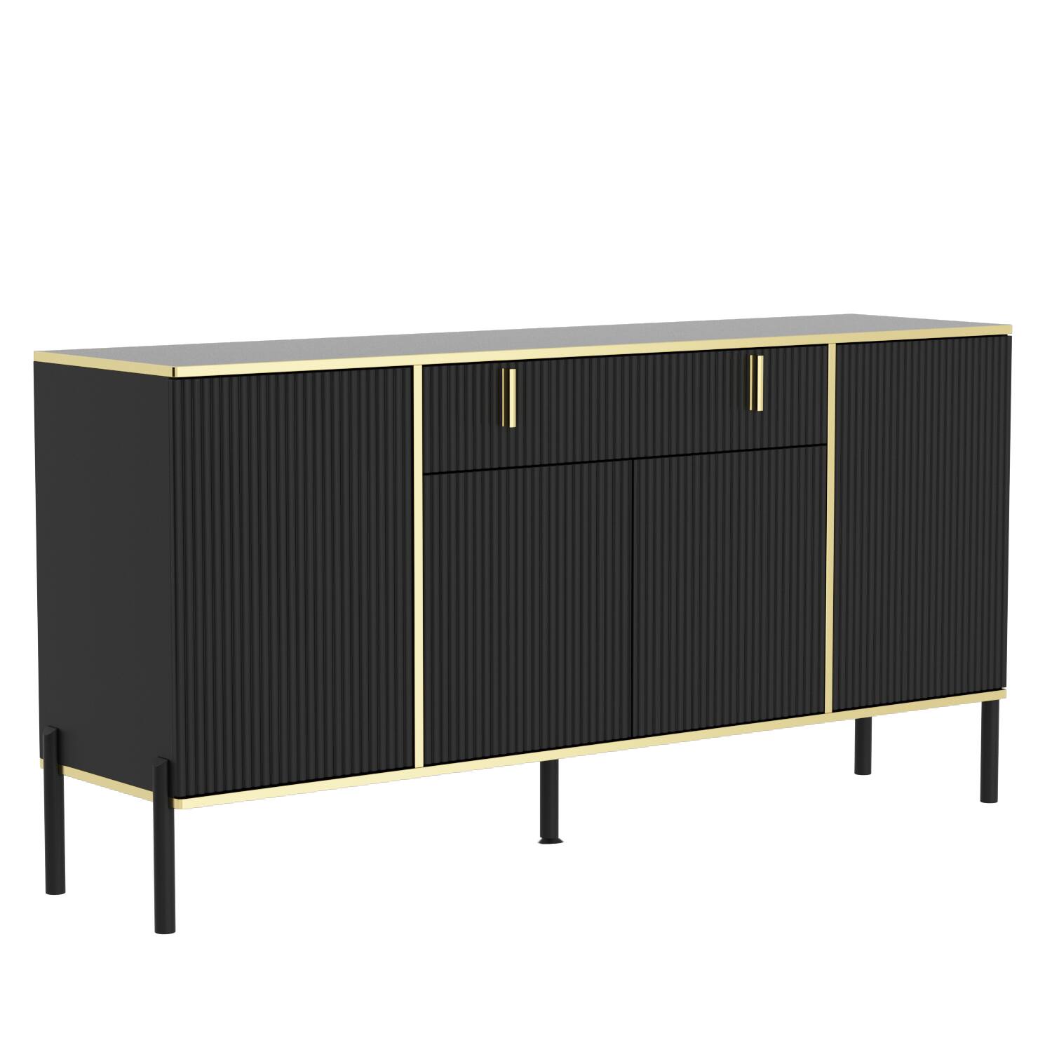 Angle. FUFU & GAGA - FUFU&GAGA Luxury Buffet Cabinet: Sophisticated Storage for Contemporary Spaces - Black.
