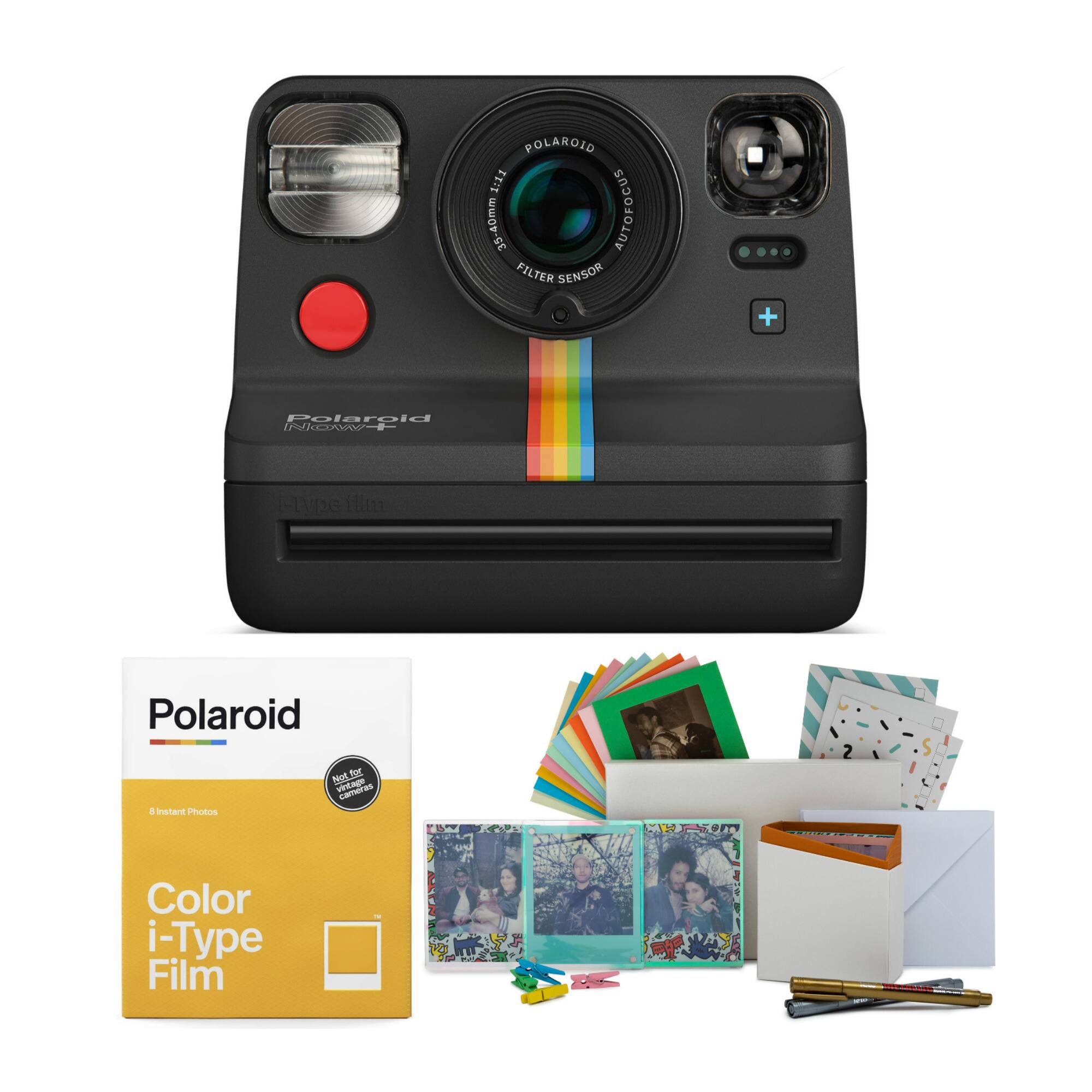 Polaroid Originals - Polaroid NOW+ Instant Film Camera with Color Instant Film and Film Kit - Black