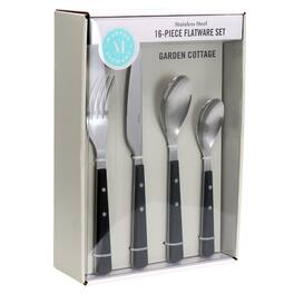 Martha Stewart - Garden Cottage 16 Piece Stainless Steel Flatware Set - Black