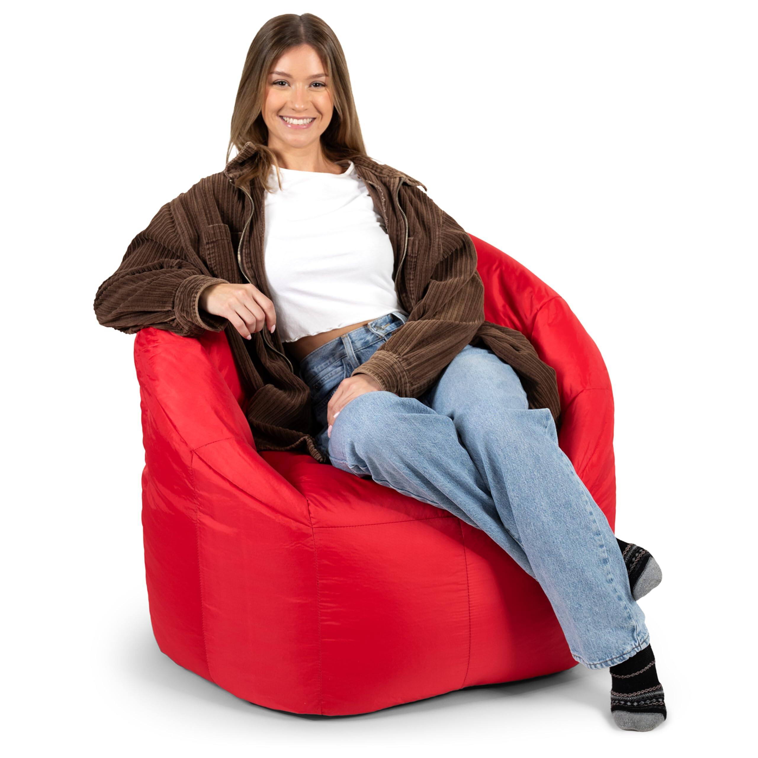 Front. JETRANSPORT - Milano Kid's Beanbag Chair Pink Passion Smartmax Nylon PolyesterCovered in stain-resistant, - Red Smartmax Milano.