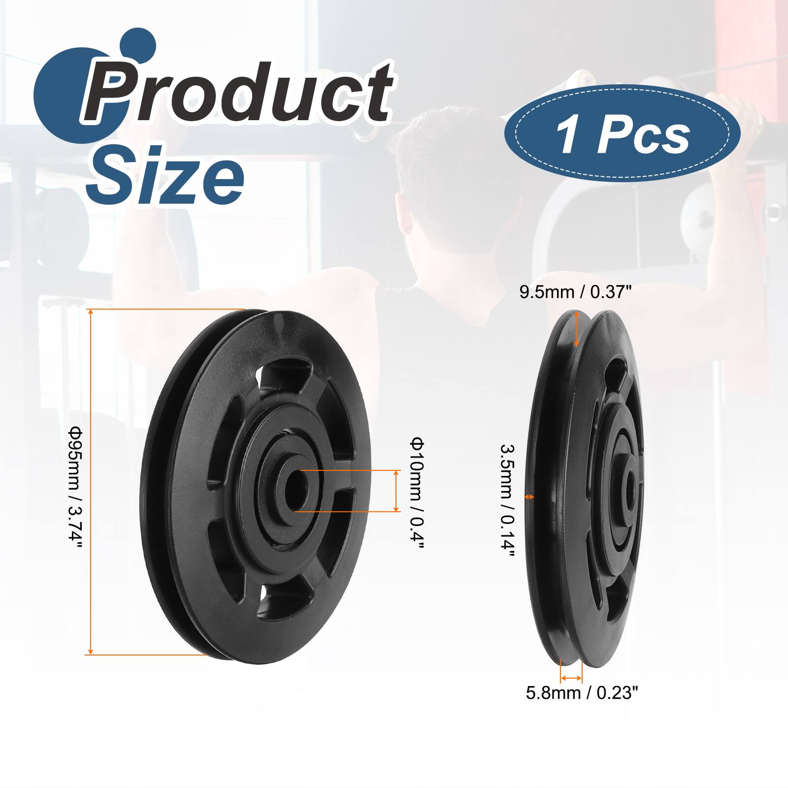 Product Size: 1 Pcs  
9.5mm / 0.37"  
95mm / 3.74"  
10mm / 0.4"  
3.5mm / 0.14"  
5.8mm / 0.23"