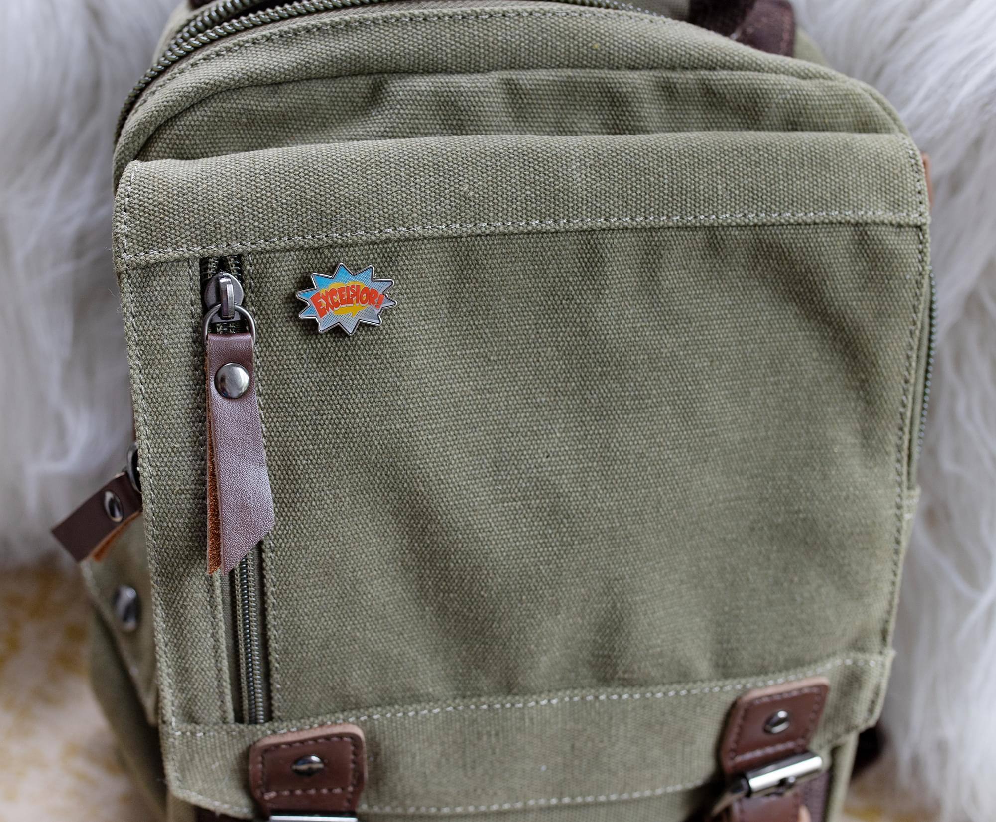 Alt View 3. Marvel - Stan Lee Excelsior Enamel Collector Pin - Blue.