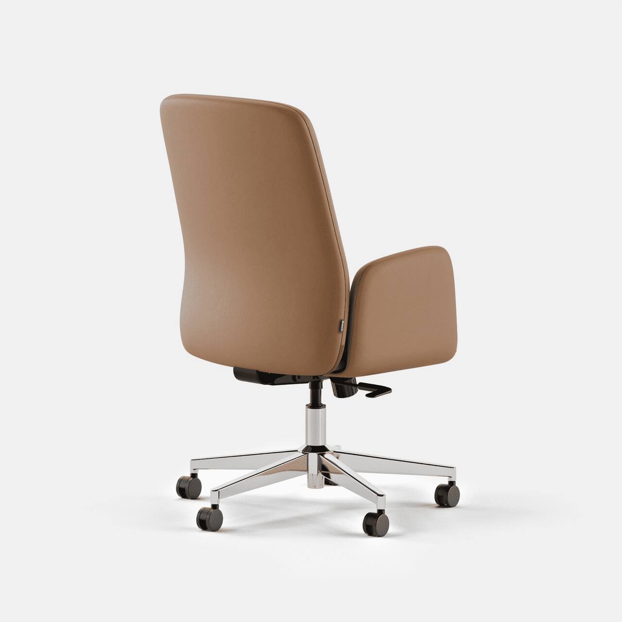 Angle. Branch Furniture - Branch Vegan Leather Softside Mid-Century Modern High Back Office Chair – Adjustable Height, Cloud-Like Comfort - Canyon.