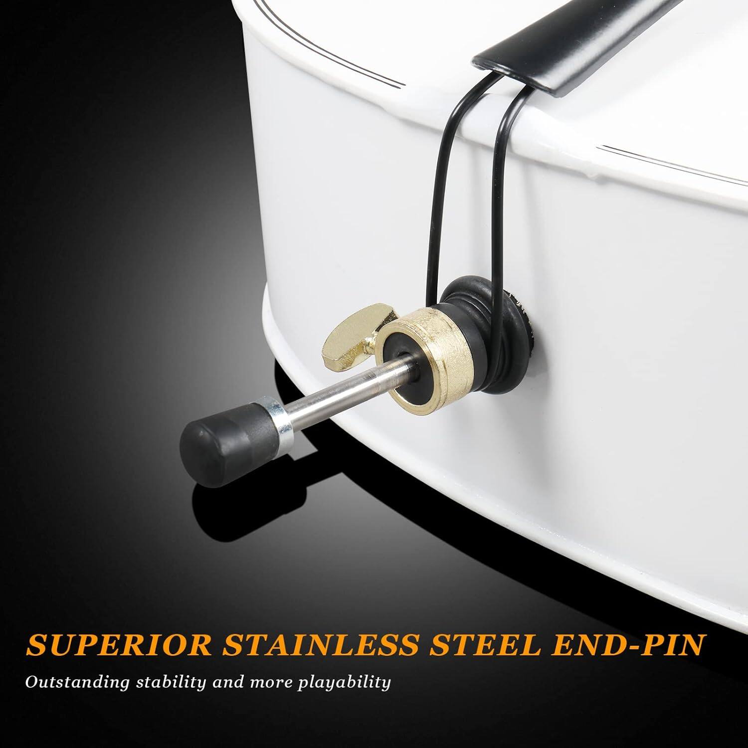 SUPERIOR STAINLESS STEEL END-PIN  
Outstanding stability and more playability