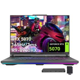 ASUS - ROG Strix G16 16" Gaming Laptop,GeForce RTX 5070,Ryzen 9 8940HX,32GB DDR5,1TB SSD+288GB Dock Set,Win 11 Pro - Gray