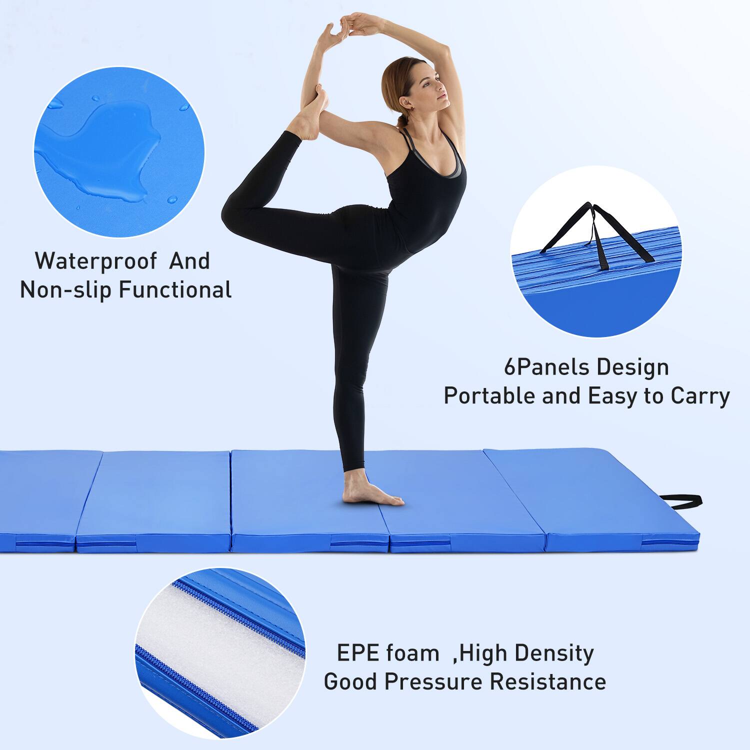 Waterproof And Non-slip Functional, 6Panels Design, Portable and Easy to Carry, EPE foam, High Density, Good Pressure Resistance