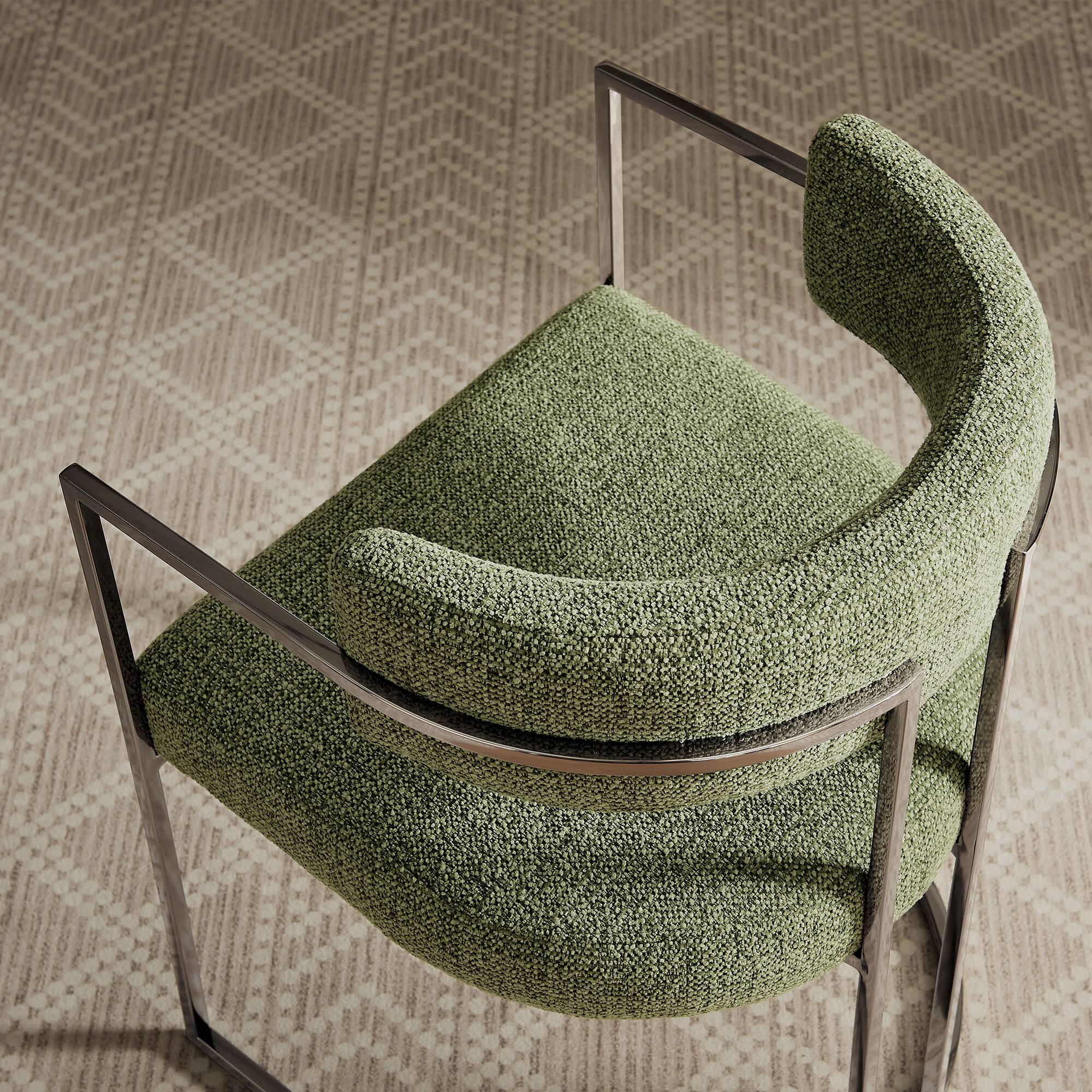 Alt View 6. Modway - Huron Curved Back Fabric and Metal Dining Accent Chair by Modway - Green.