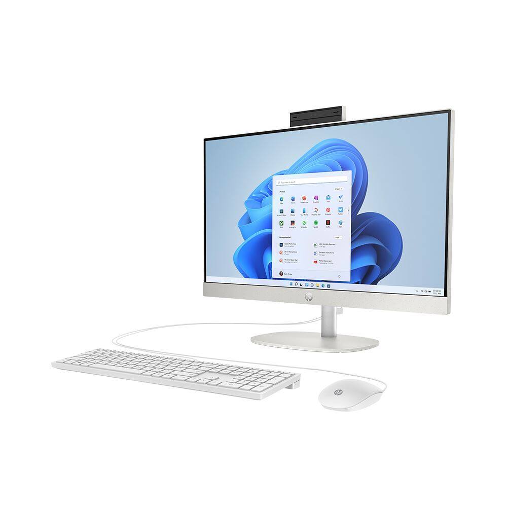 Alt View 1. HP - 24-CR0026 23.8" FHD Intel Core i3-N300 8GB DDR4 256GB SSD Intel UHD Windows 11 Home All-in-One Desktop - White.