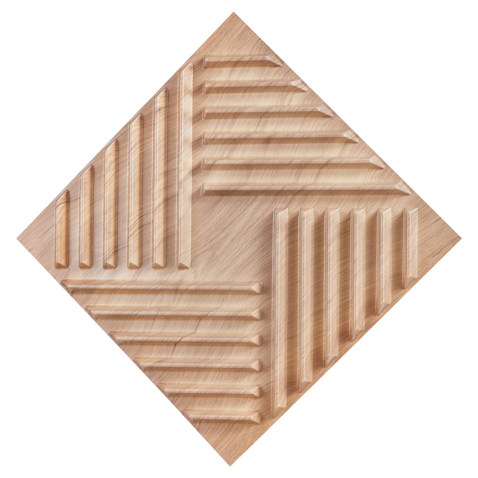 Alt View 5. VEVOR - 3D Wall Panels, 12-Pack 19.7 x 19.7 in PVC Modern Art Minimalist Salt Tiles - Light Wood.