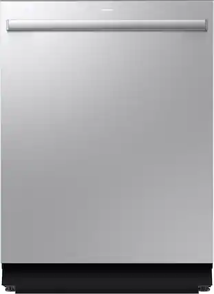 Front. Samsung - 38 dBA Bespoke AI Dishwasher with 3rd Rack Washing System - Stainless Steel.