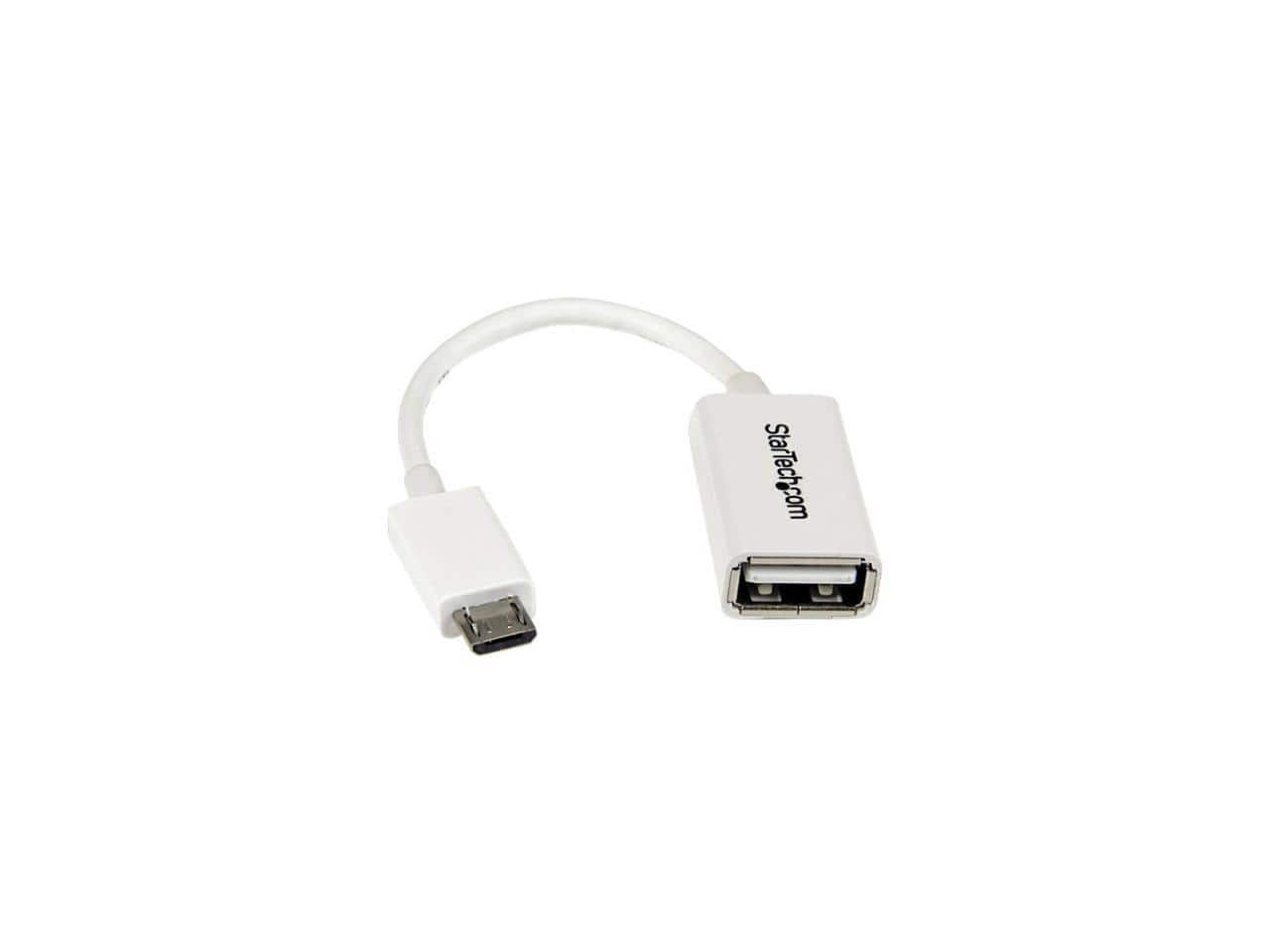 StarTech.com - 5in White Micro USB to USB OTG Host Adapter M/F