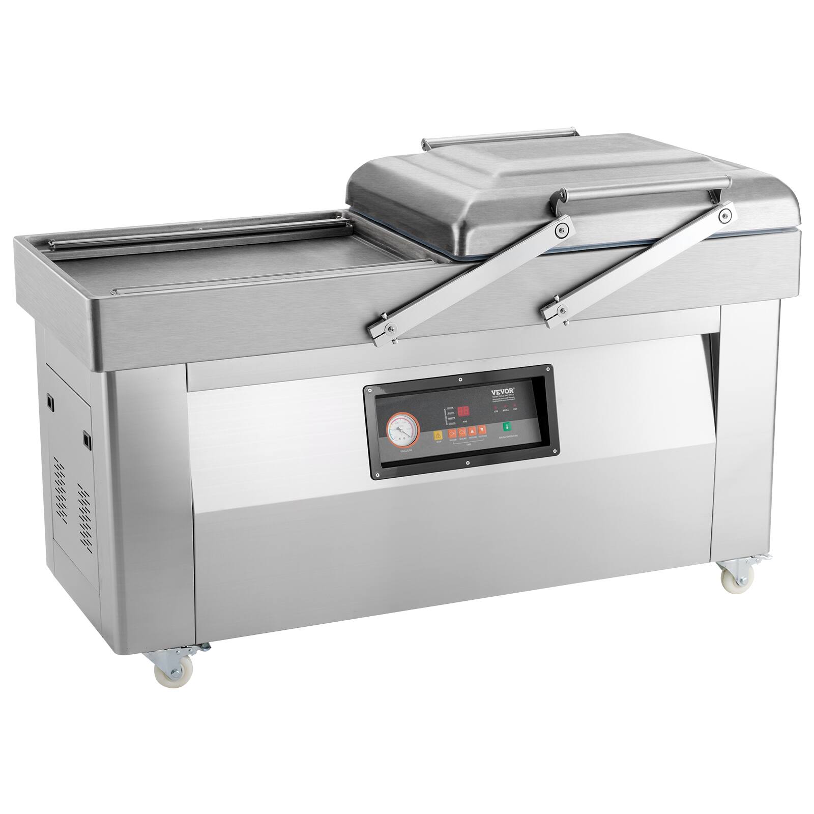 Alt View 5. VEVOR - Chamber Vacuum Sealer, 1200W Sealing Power, Vacuum Packing Machine for Wet Foods, Meats, Marinades and More - Silver.