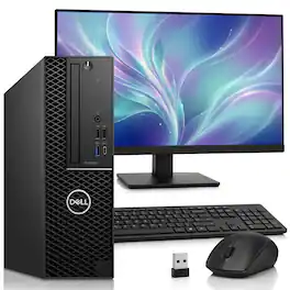 Dell - Refurbished Excellent - Precision 3430 Desktop Computer SFF - Intel i5-8th - 16GB DDR4 RAM - 256GB SSD - 24" LED - Wi-Fi - KB & Mouse - Win11Pro - Black