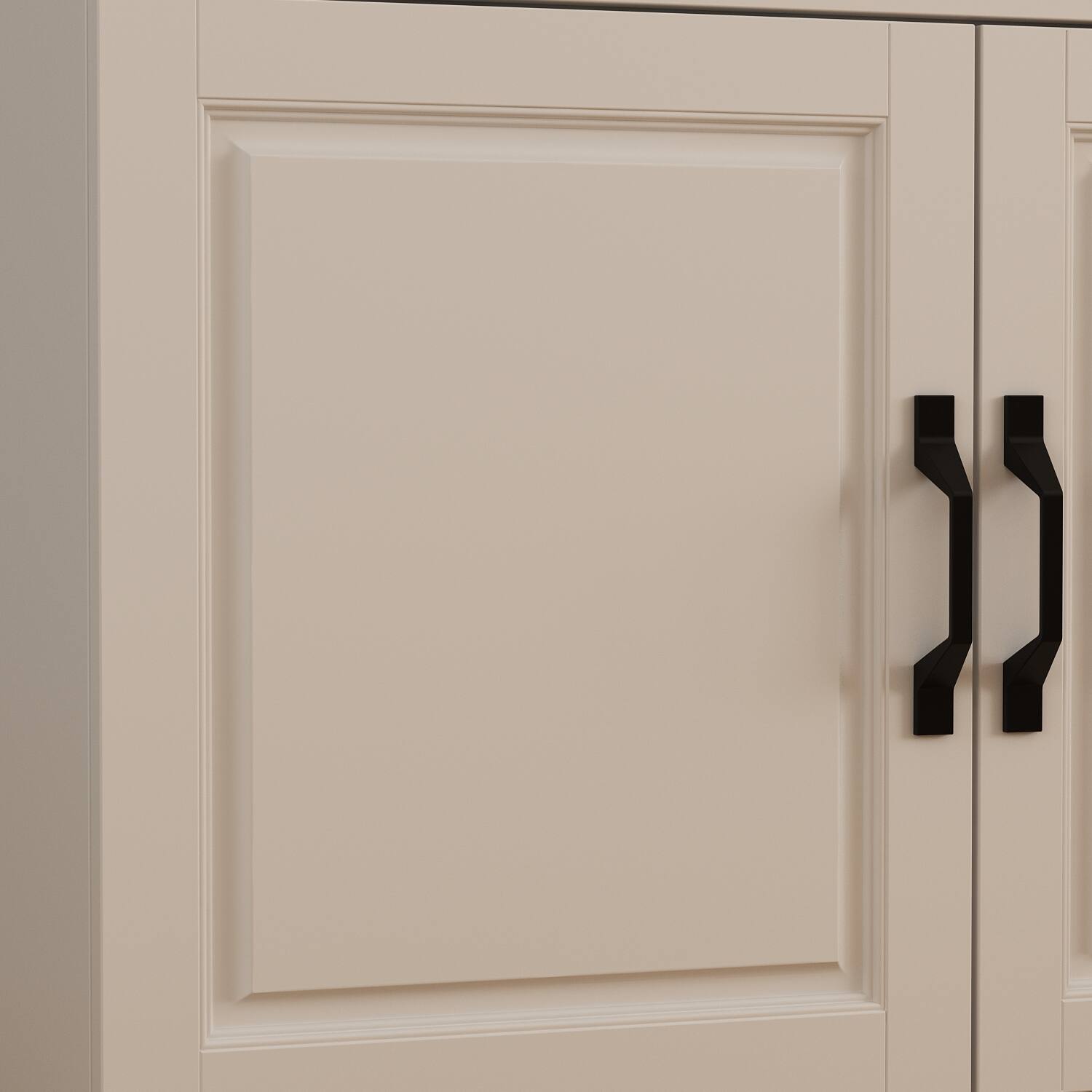 Alt View 5. FUFU & GAGA - FUFU&GAGA Modern Kitchen Buffet Cabinet with Glass Doors: Adjustable Shelves & Drawer for Dining Room Storage - White.