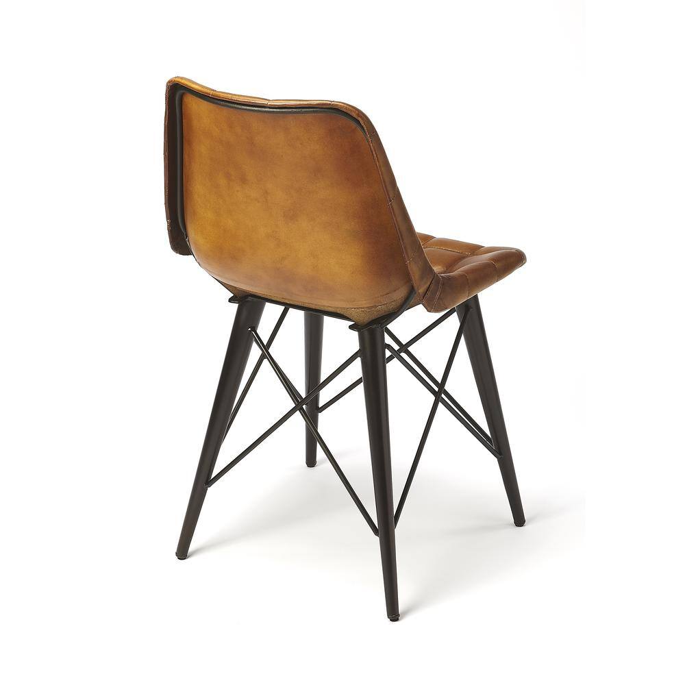 Alt View 1. Butler Specialty - Patty Leather Side Chair - Medium Brown.